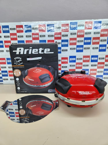 Mini horno pizza 4 minutos,1200 W, 5 niveles temperatura, diámetro 33 cm, regulador tiempo 30 minutos y temperatura, indicador luminosos encendido/apagado, Ariete 909